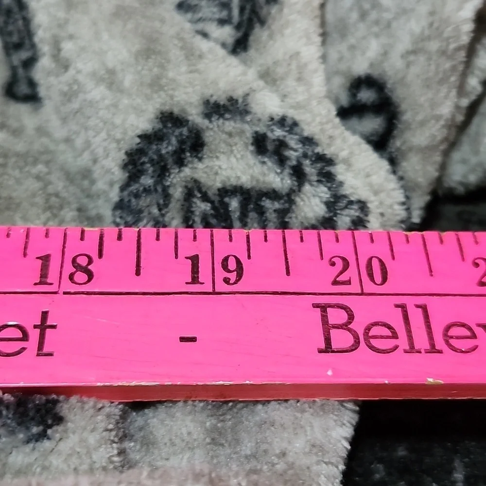 VS PINK 2019 COZY FLEECE MONOGRAM ROBE GRAY & BLUE M/L
